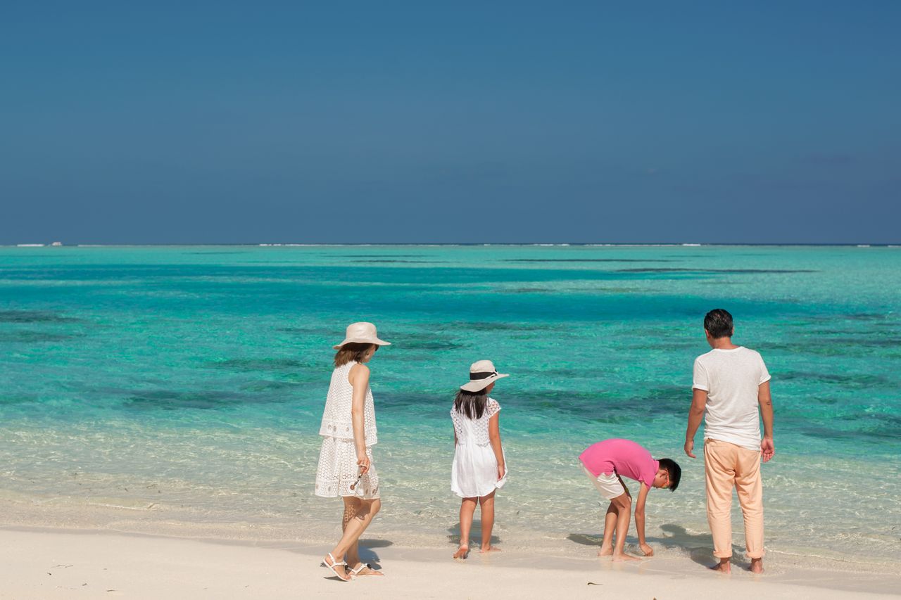 Family on a Langkawi beach